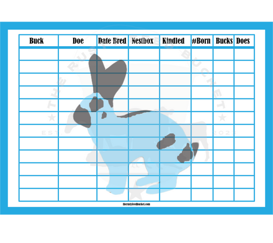 Rabbit Breeding Chart - Checkered Giant