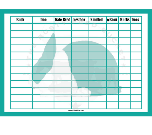 Rabbit Breeding Chart - Dutch