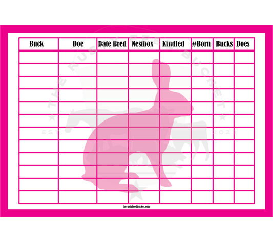 Rabbit Breeding Chart - Full Arch