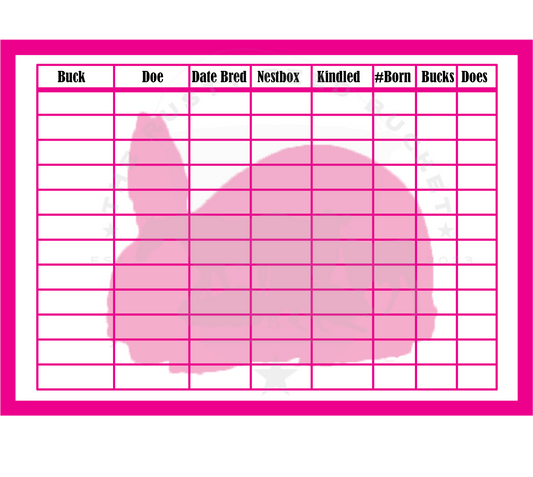 Rabbit Breeding Chart - Commercial Body Type