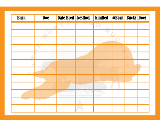 Rabbit Breeding Chart - English Lop