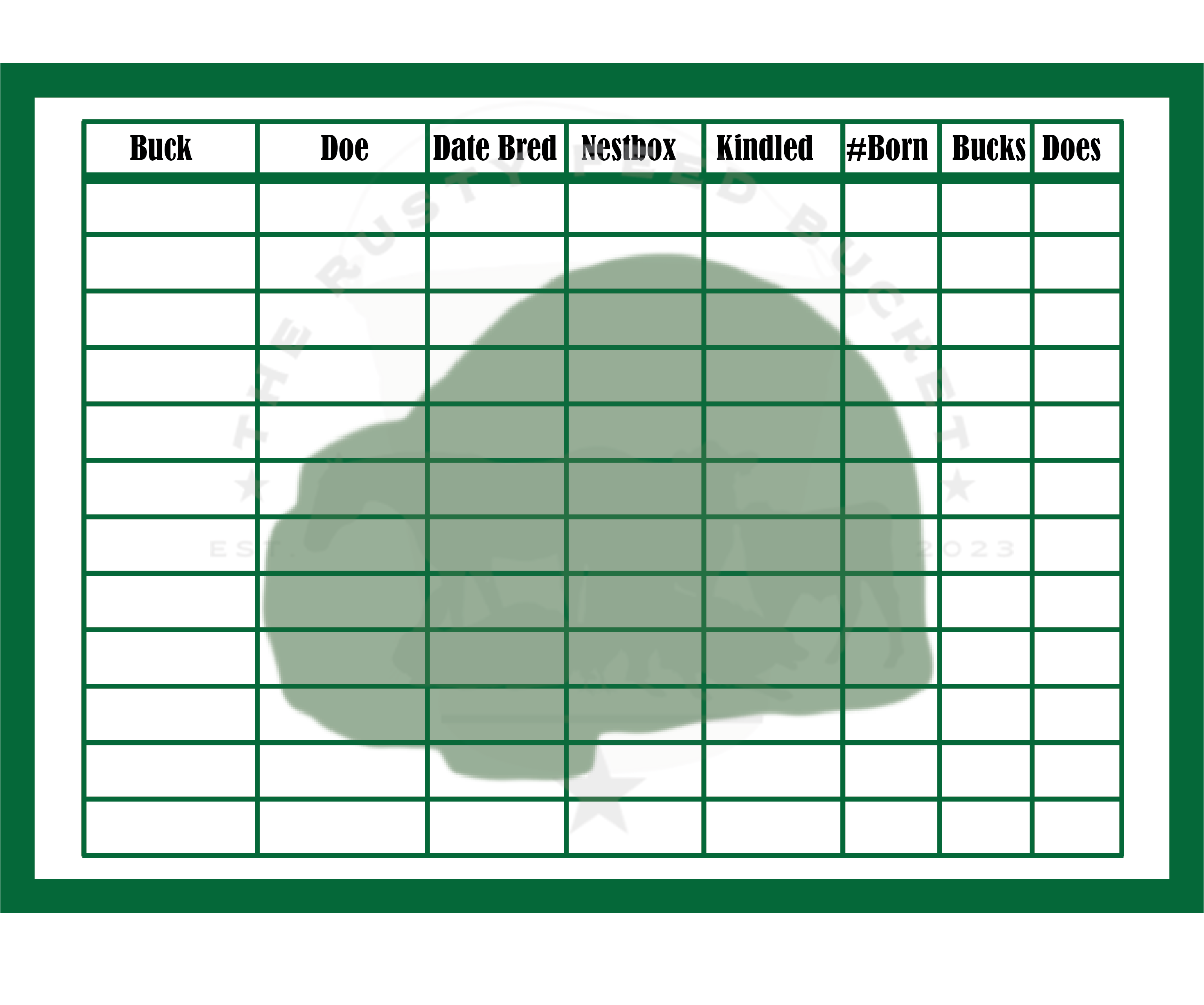 Rabbit Breeding Chart French/Mini Lop The Rusty Feed Bucket