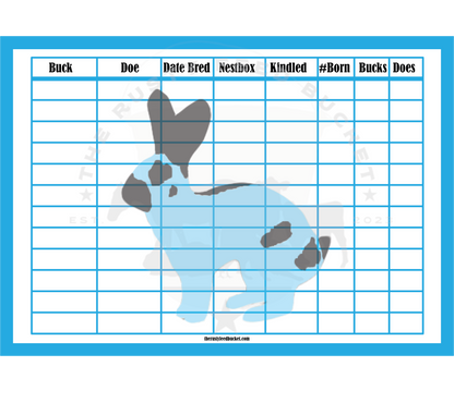 Rabbit Breeding Chart - Checkered Giant
