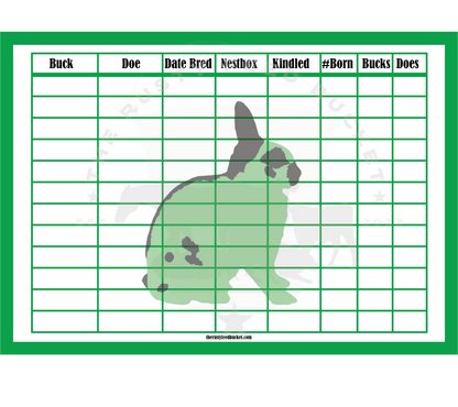 Rabbit Breeding Chart - Dwarf Papillon